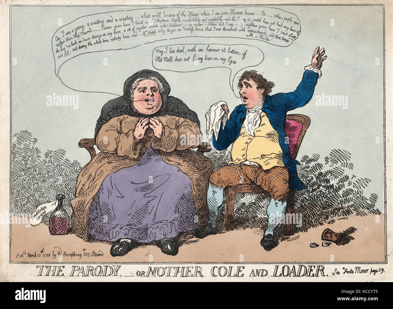 Drawings and Prints, Print, The Parody, or Mother Cole and Loader, Publisher, Artist, Hannah Humphrey, Thomas Rowlandson Stock Photo