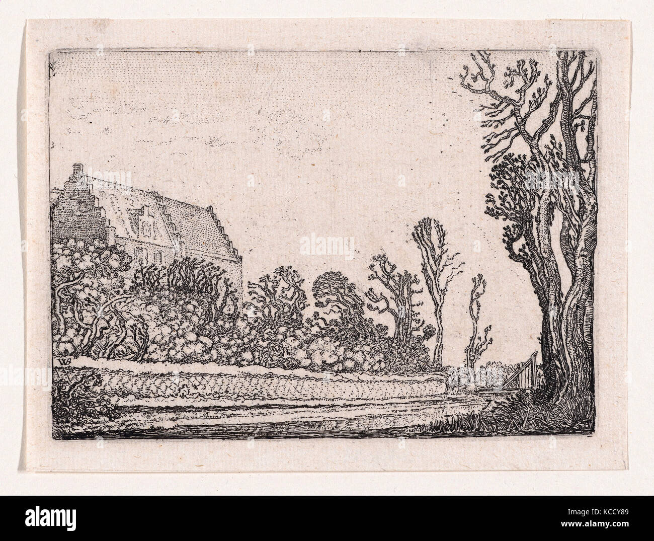 Drawings and Prints, Print, The House with the Stepped Gable, from Verscheyden Landtschapjes (Various Landscapes), Plate 7 Stock Photo
