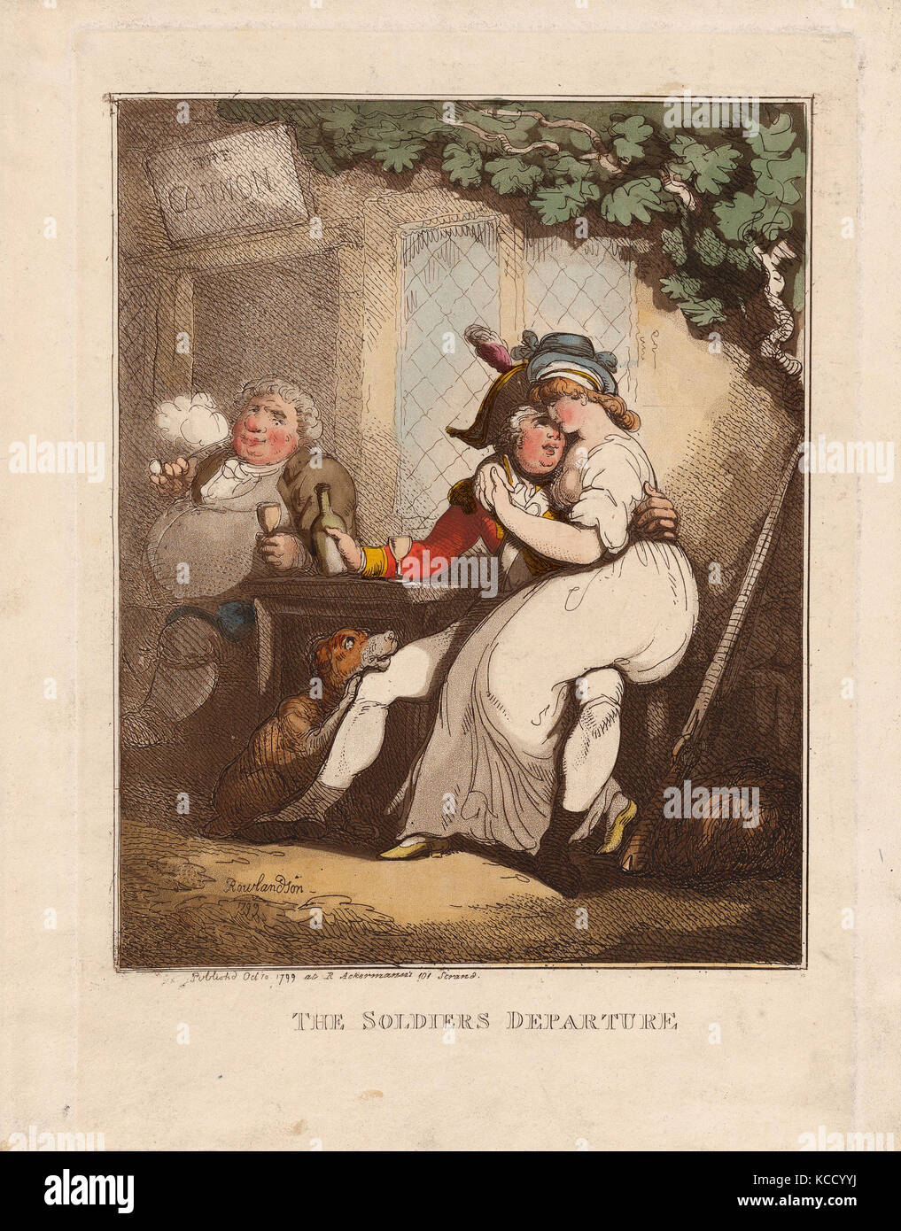 Drawings and Prints, Print, The Soldier's Departure, Artist, Publisher, Thomas Rowlandson, Rudolph Ackermann, British, London Stock Photo