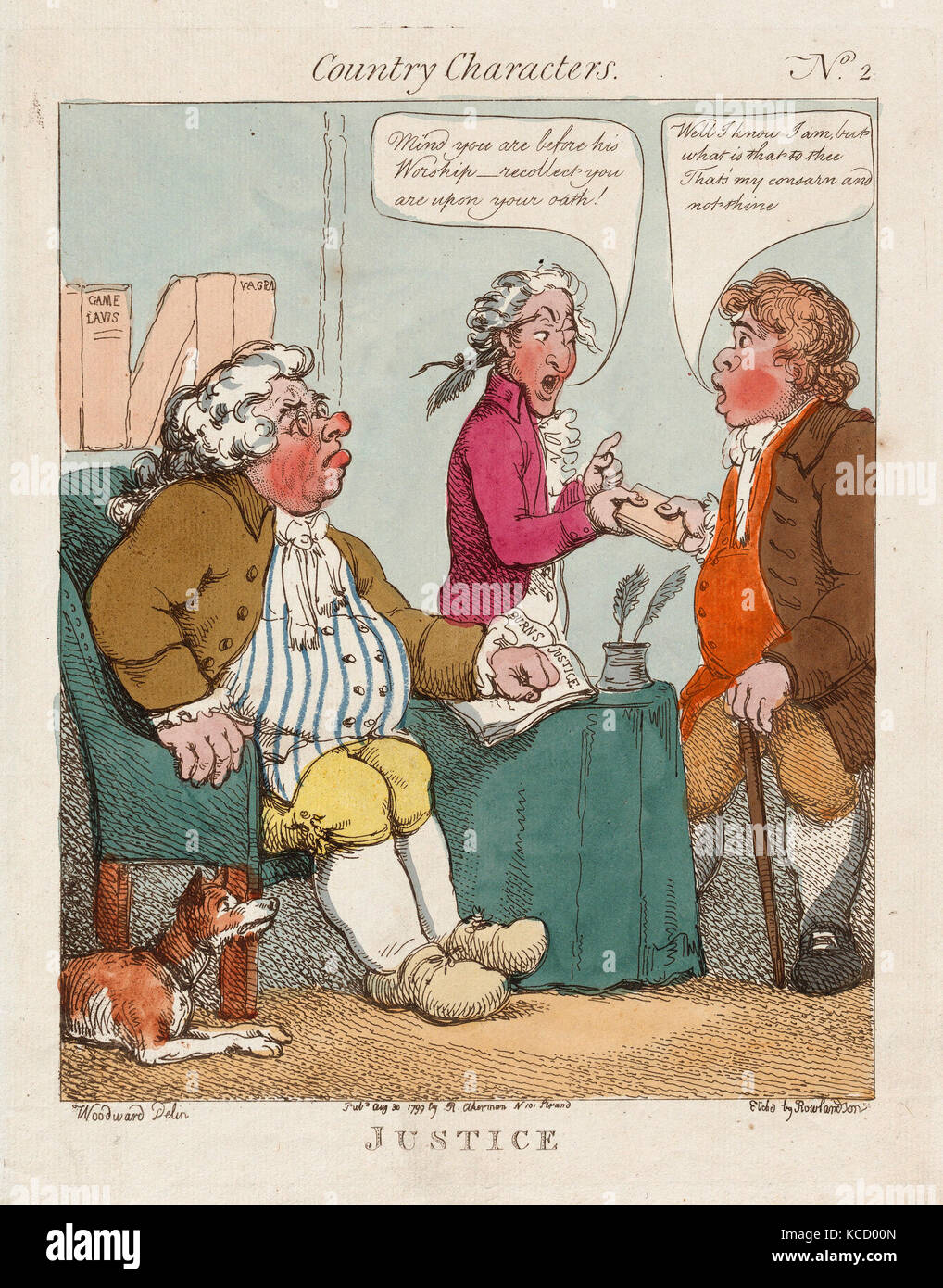 Drawings and Prints, Print, Justice, Country Characters, Artist, Publisher, Artist, After, Thomas Rowlandson, Rudolph Ackermann Stock Photo