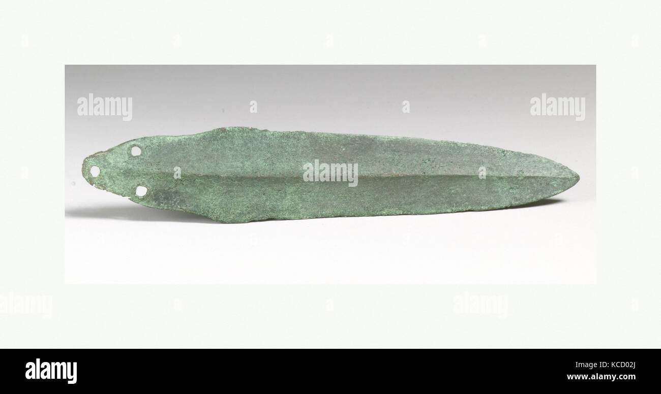 Copper alloy dagger blade, Early or Middle Bronze Age, ca. 22001800 B