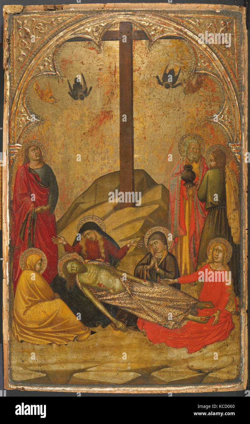 The Lamentation over the Dead Christ, Workshop of  Niccolò di Buonaccorso, 1370–88 Stock Photo