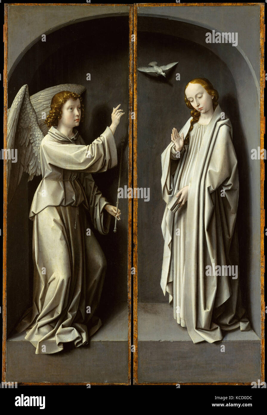 Archangel Gabriel; The Virgin Annunciate, Gerard David, ca. 1510 Stock Photo