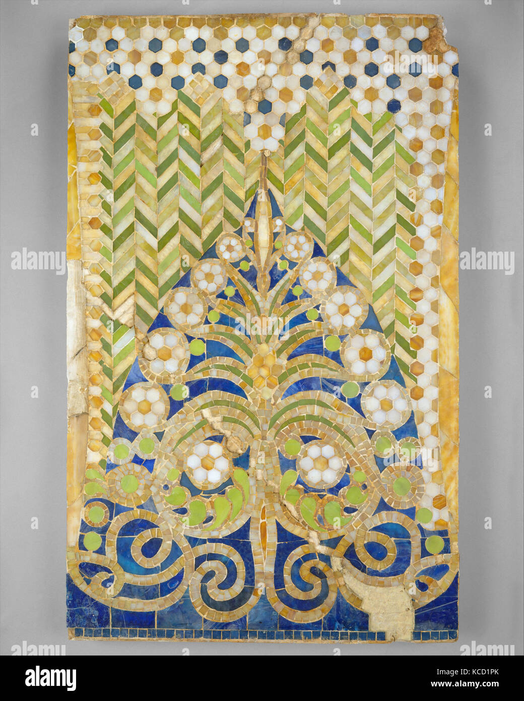 Mosaic Panel, ca. 1890–91, American, Favrile glass, 35 1/8 x 22 x 2 in. (89.2 x 55.9 x 5.1 cm), Glass, Tiffany Glass Company Stock Photo