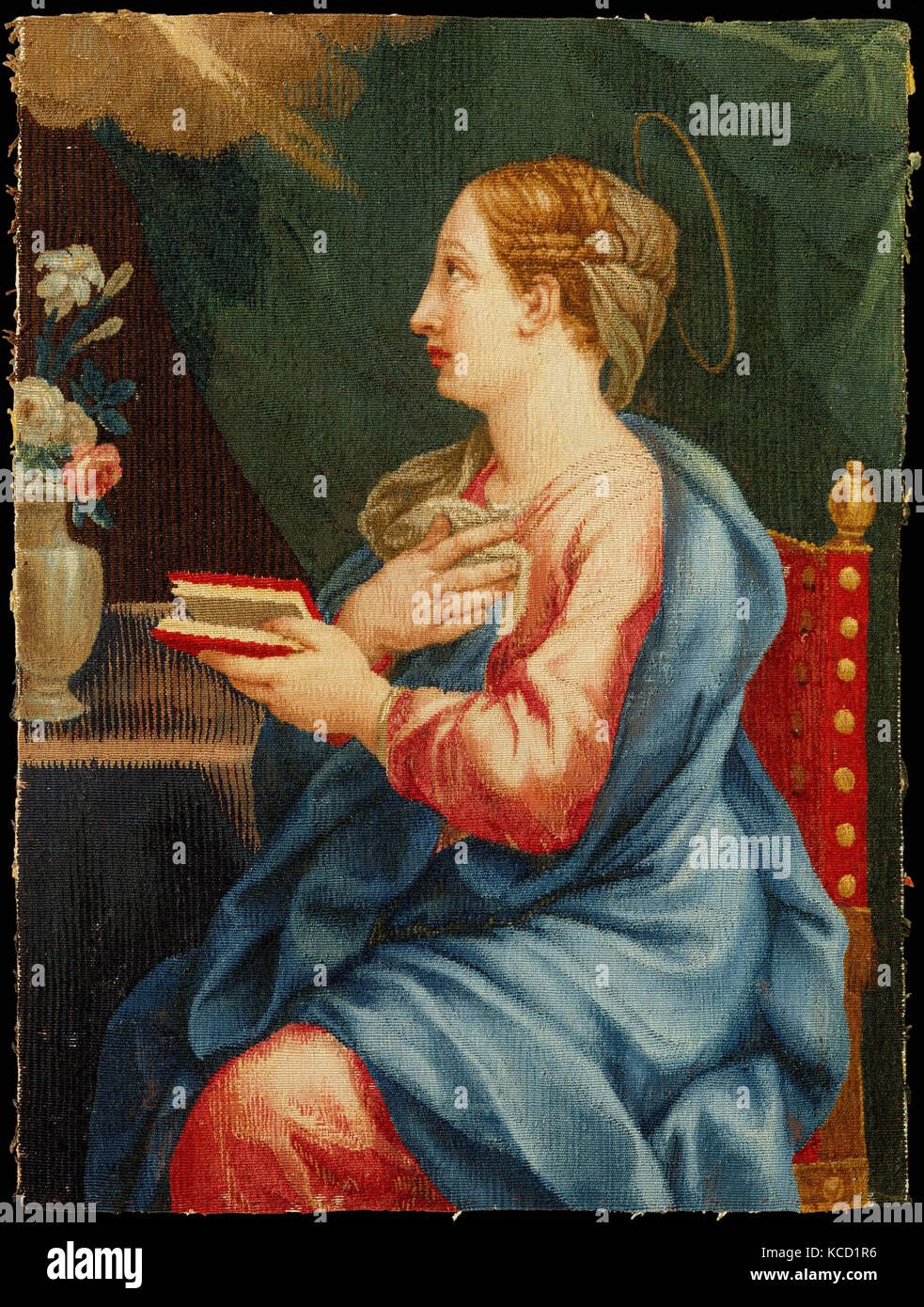 The Virgin Annunciate, mid-18th century, Italian, probably Rome, Wool, silk (26-29 warps per inch, 10-11 per cm.), H. 17 1/2 x Stock Photo