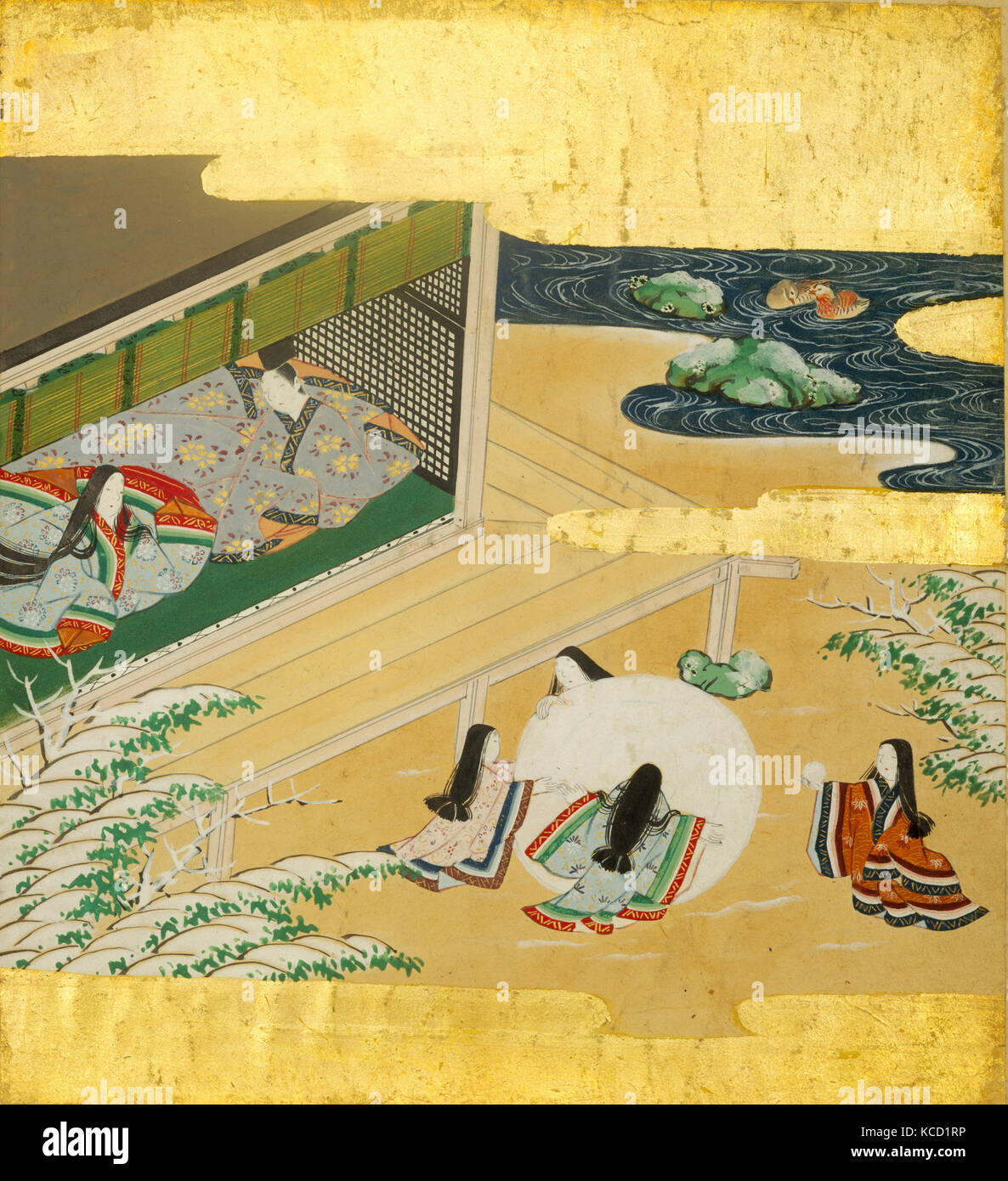 源氏物語画帖, The Tale of Genji (Genji Monogatari), 17th century Stock Photo