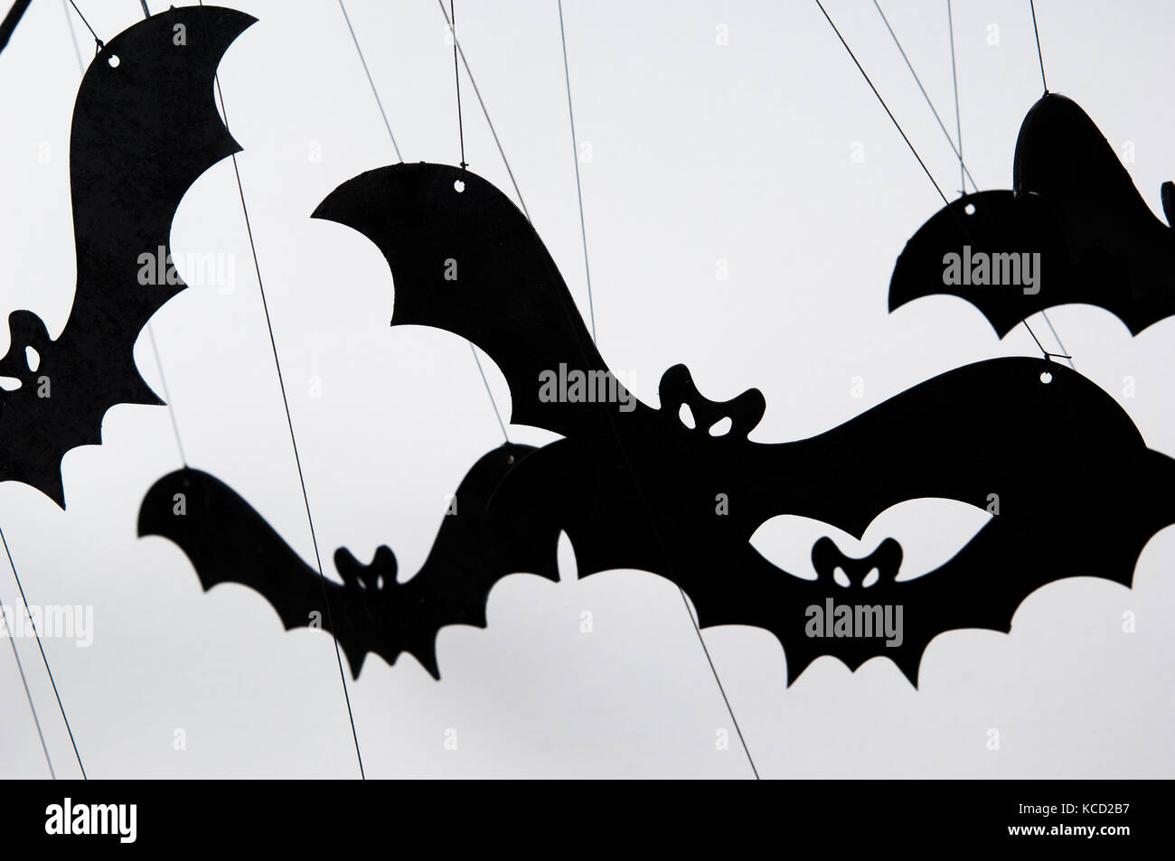 halloween silhouette of many black bats on a white background Stock ...