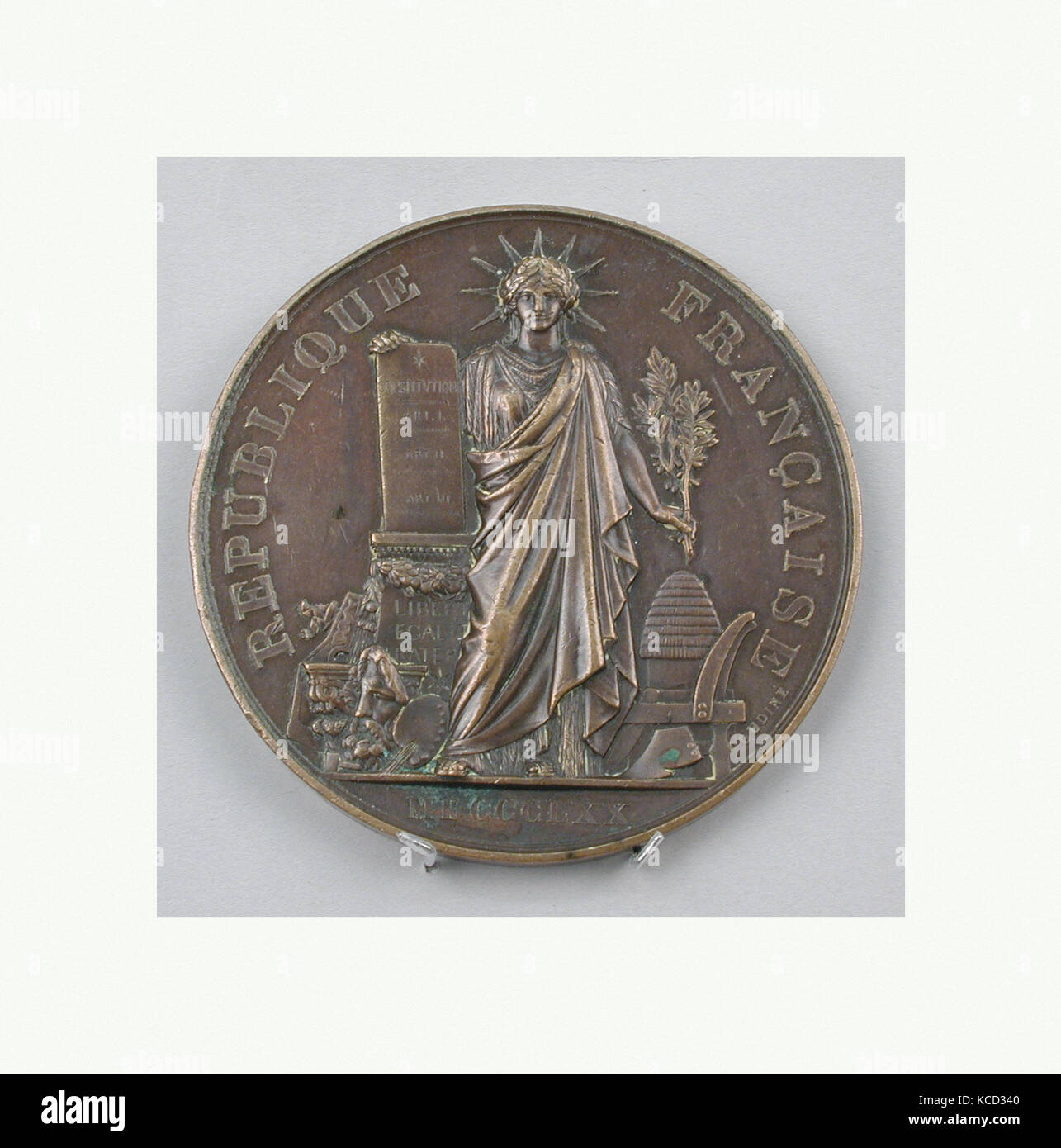 Medal Awarded to French Civilian Pigeon-Keepers (“Colombiers civils”), Medalist: Eugène-André Oudiné, 1870 Stock Photo