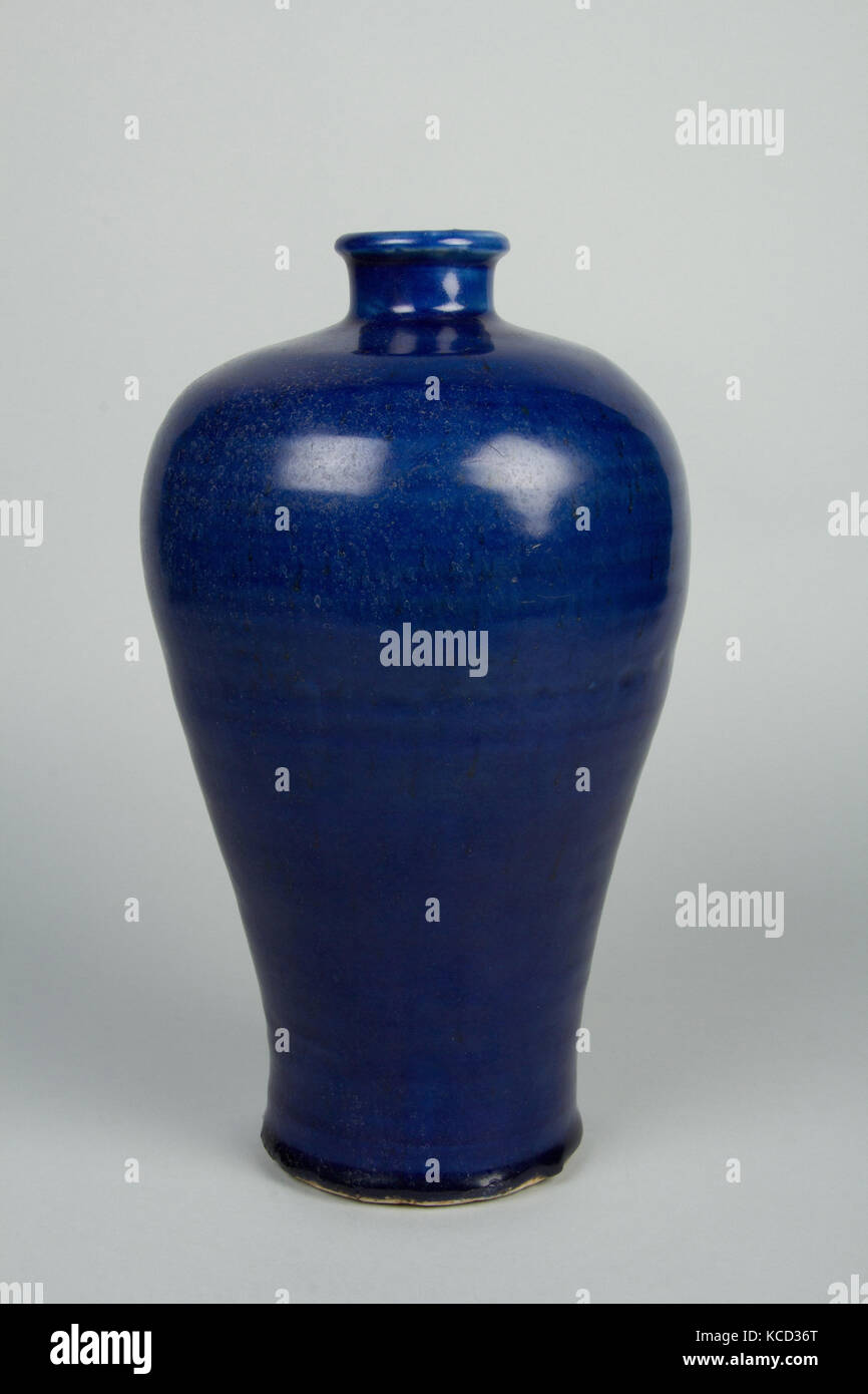 Meiping Vase, Ming dynasty (13681644), early 15th century, China, Porcelain with dark blue
