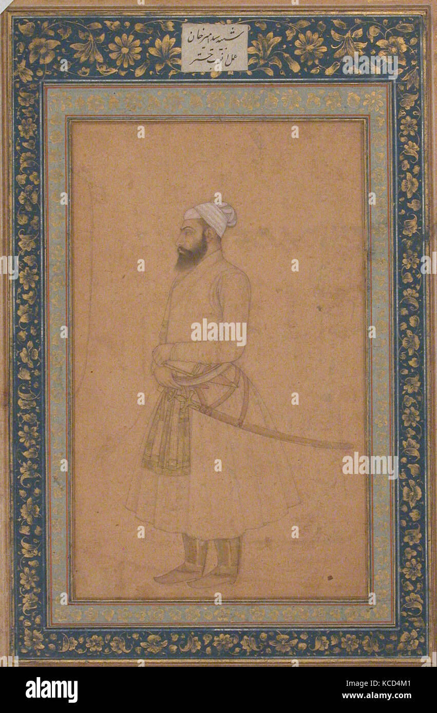 Portrait of Sayyid Amir Khan, second half 17th century Stock Photo