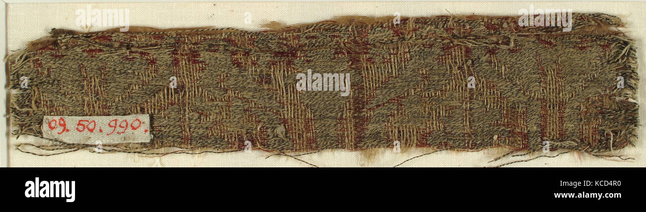 Textile with Confronted Parrots and Conventional Foliage, 12th–13th century Stock Photo