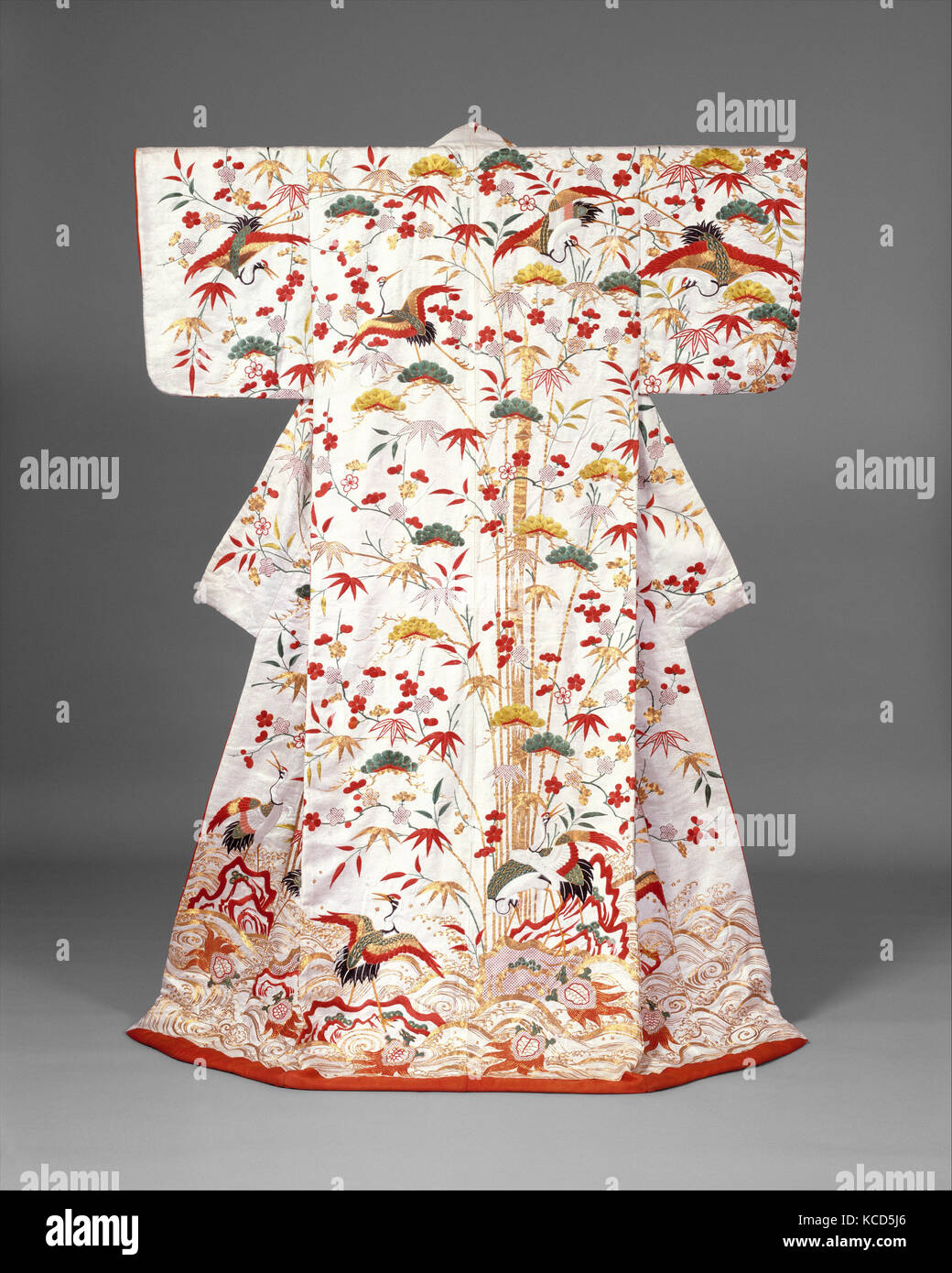 �׾]�ӵ�����÷�Q�wģ�����, Outer Robe (Uchikake) with Mount H��rai, second half of the 18th century�Cfirst half of the 19th century Stock Photo