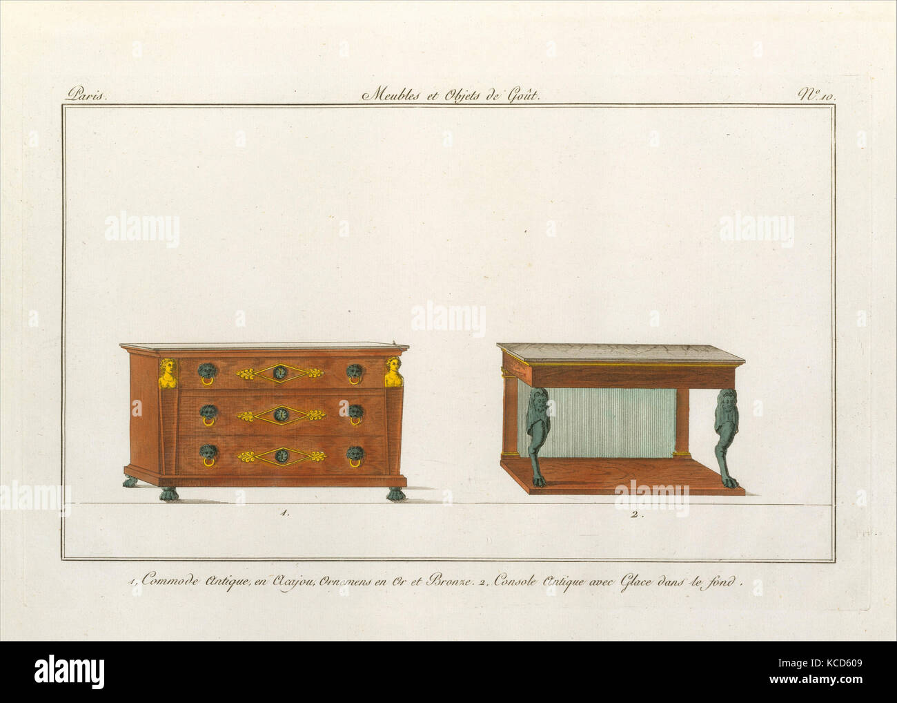 Design for a Commode and Console (Plate 10), in Collection de Meubles et Objets de Goût, vol. 1, 1802–07 Stock Photo