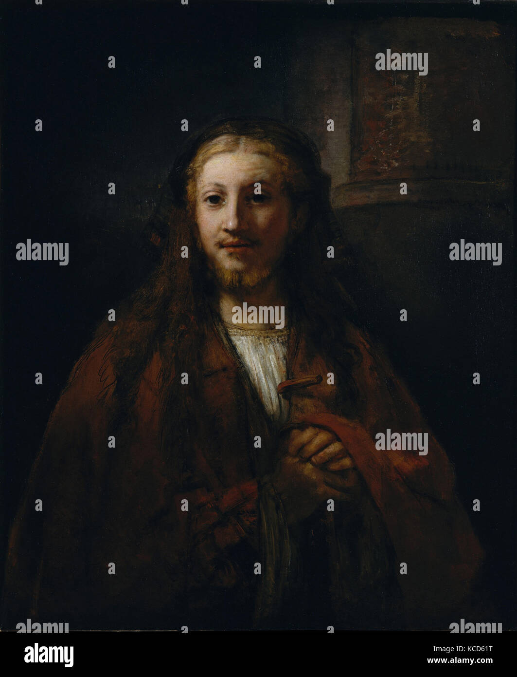 Christ with a Staff, Oil on canvas, 37 1/2 x 32 1/2 in. (95.3 x 82.6 cm), Paintings, Follower of Rembrandt (Dutch, third quarter Stock Photo