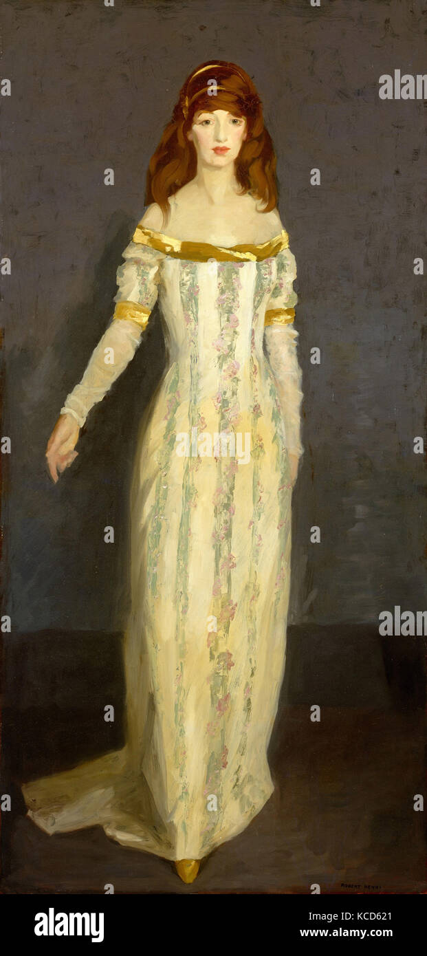 The Masquerade Dress, 1911, Oil on canvas, 76 1/2 x 36 1/4 in. (194.3 x 92.1 cm), Paintings, Robert Henri (American, Cincinnati Stock Photo