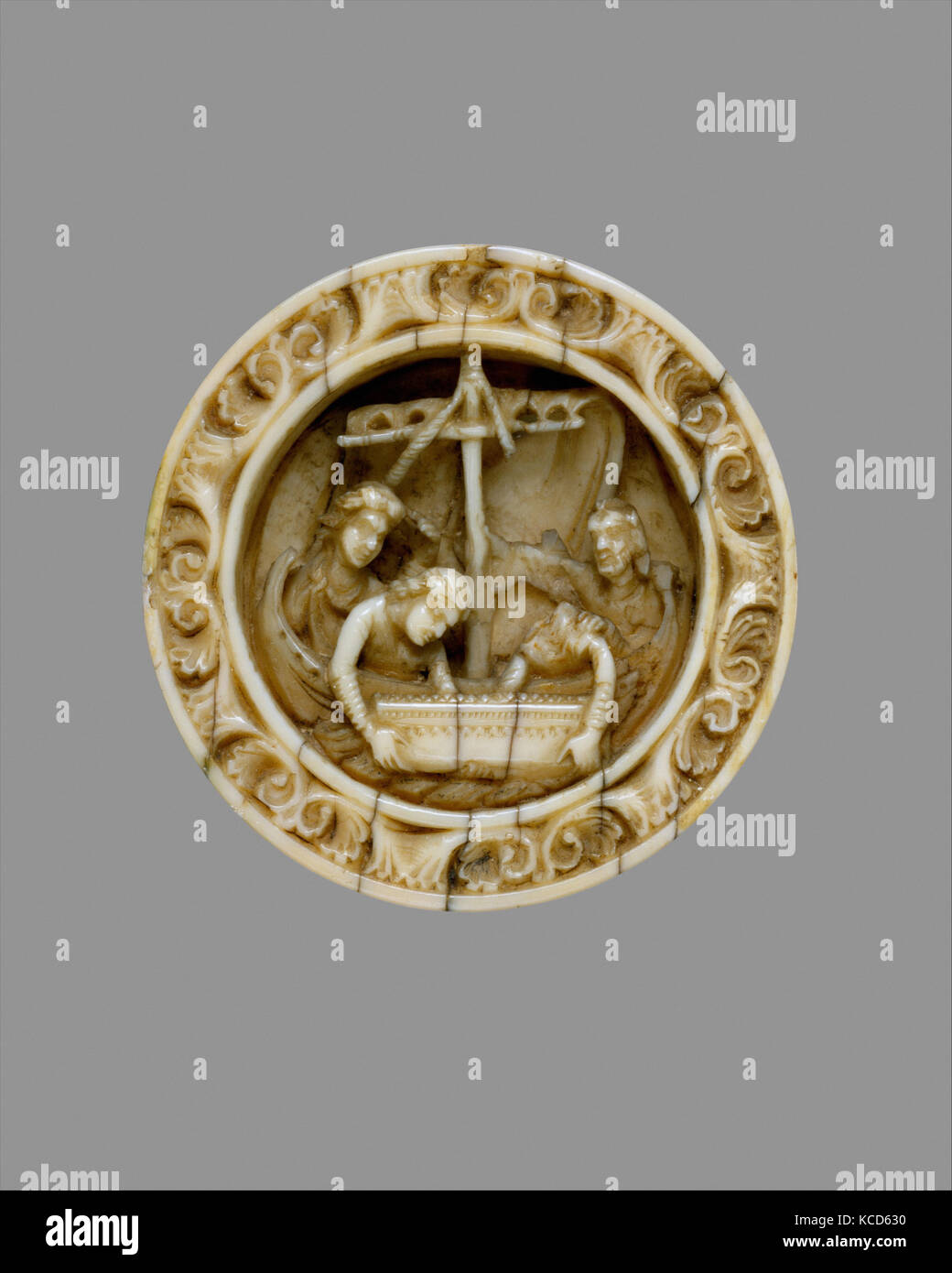 Game Piece with a Scene from the Life of Apollonius of Tyre, ca. 1170 Stock Photo