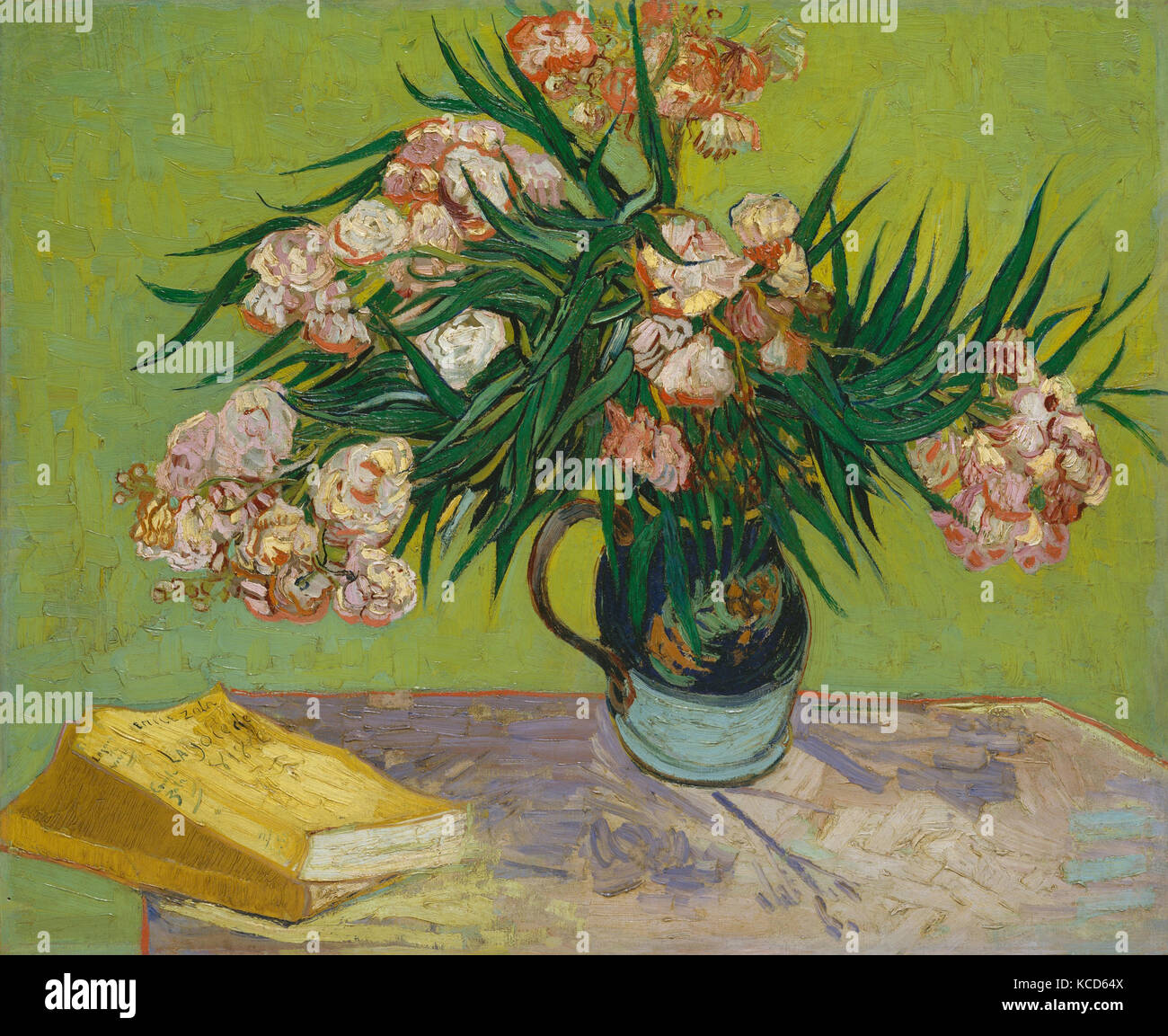 Oleanders, 1888, Oil on canvas, 23 3/4 x 29 in. (60.3 x 73.7 cm), Paintings, Vincent van Gogh (Dutch, Zundert 1853–1890 Stock Photo