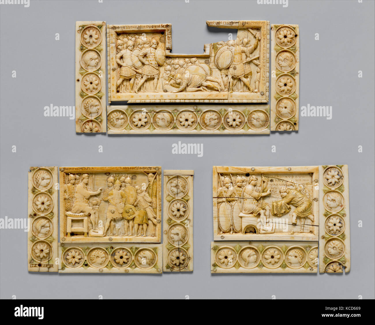 Plaques with Scenes from the Story of Joshua, 900–1000 Stock Photo