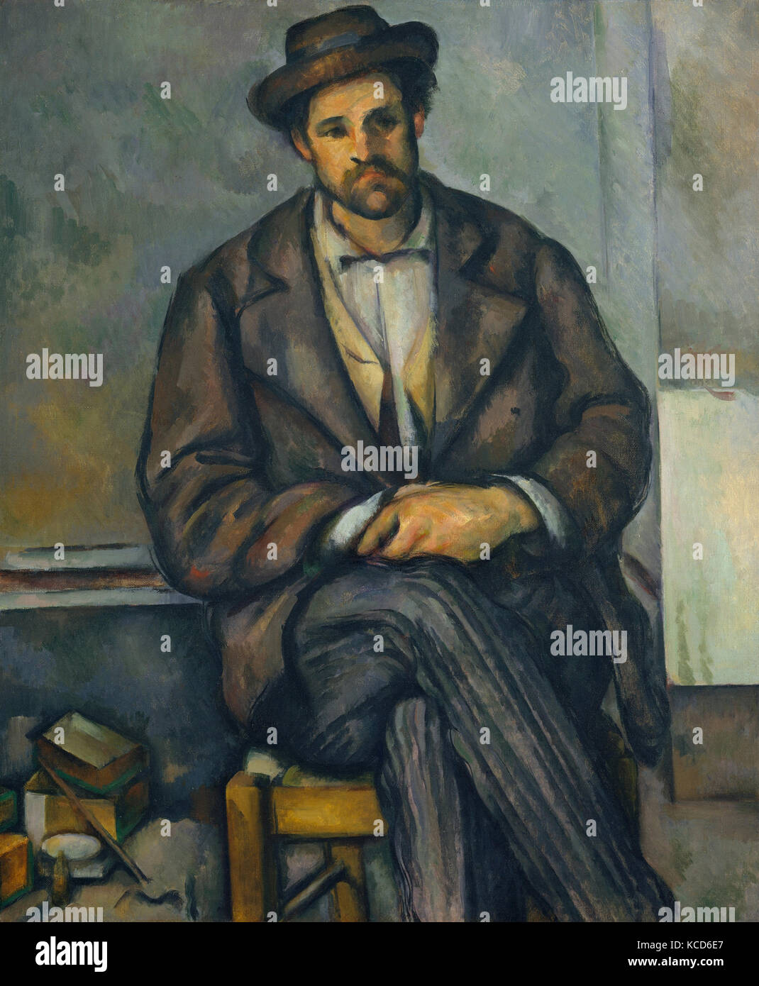 Seated Peasant, ca. 1892–96, Oil on canvas, 21 1/2 x 17 3/4 in. (54.6 x 45.1 cm), Paintings, Paul Cézanne (French Stock Photo