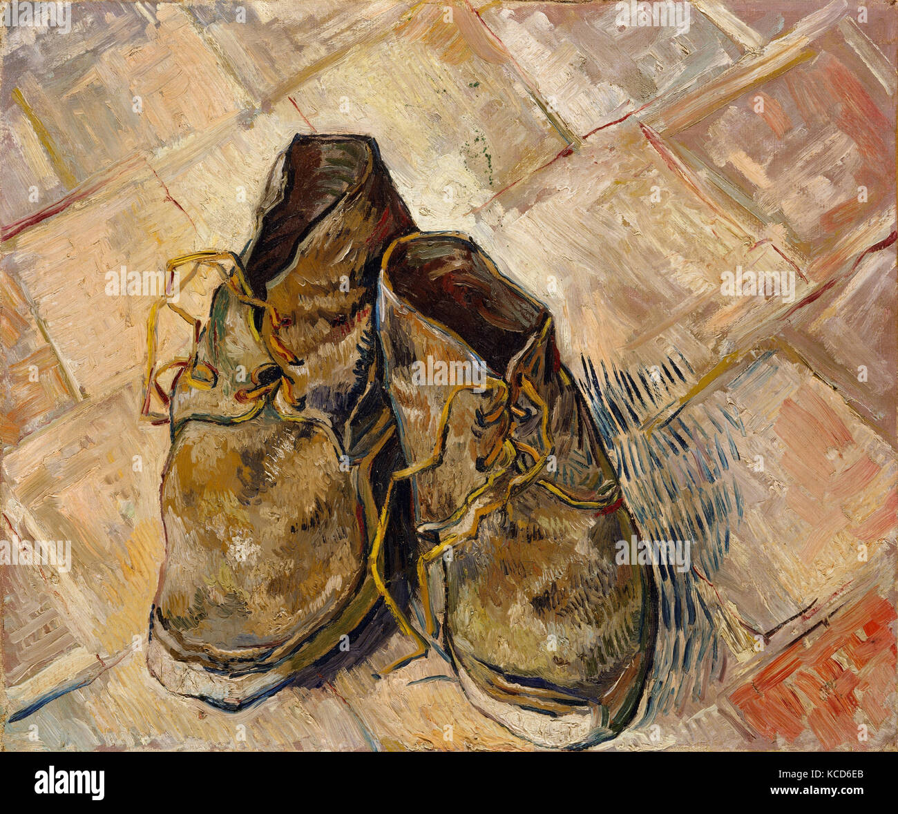Shoes, 1888, Oil on canvas, 18 x 21 3/4 in. (45.7 x 55.2 cm), Paintings, Vincent van Gogh (Dutch, Zundert 1853–1890 Stock Photo