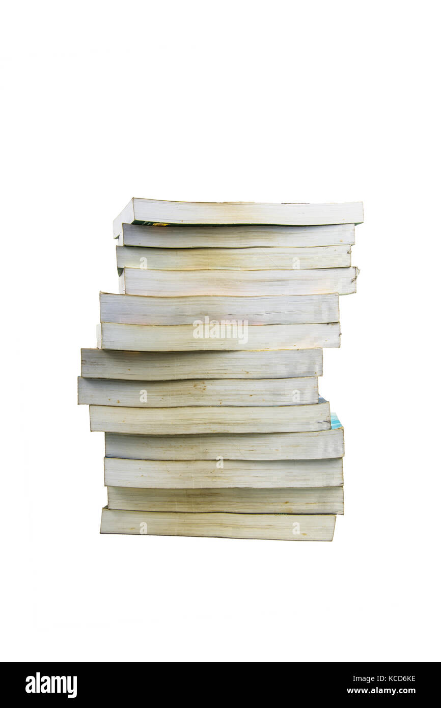 stack of books isolated on white Stock Photo - Alamy