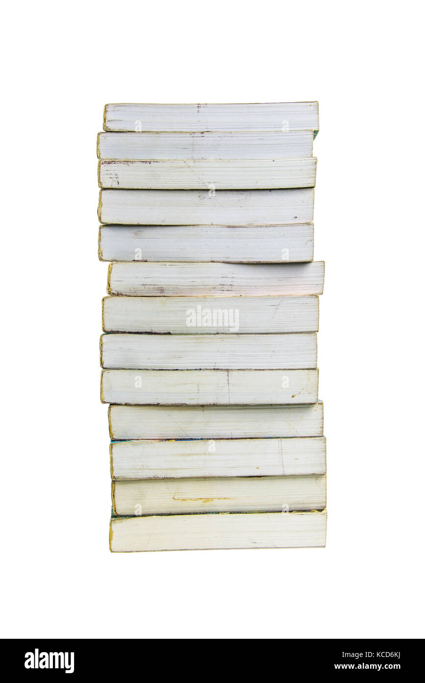 stack of books isolated on white Stock Photo - Alamy