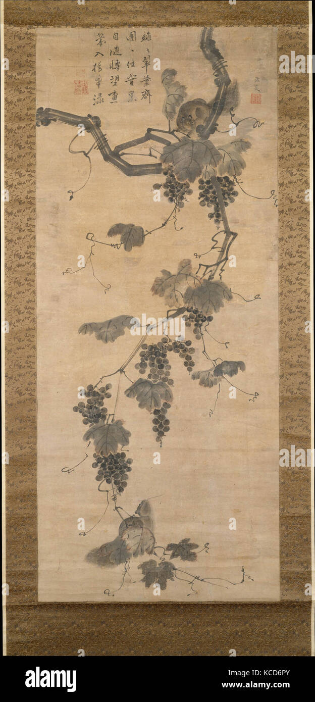 Grapevine and Squirrels, Unidentified Artist, early 19th century Stock Photo