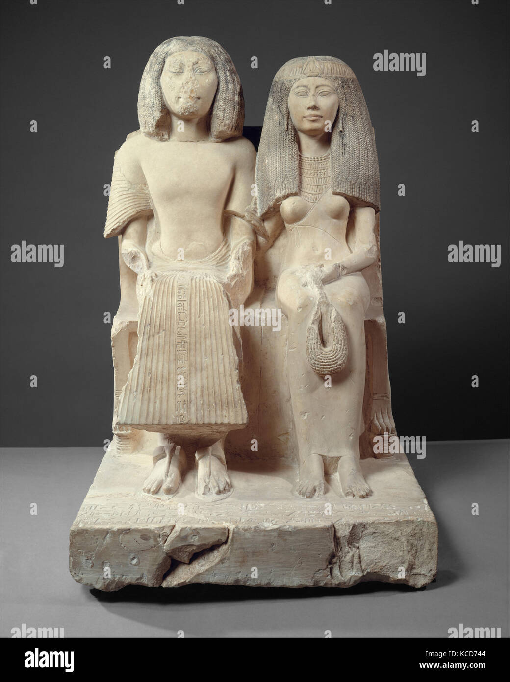 Yuny and His Wife Renenutet, New Kingdom, Ramesside, Dynasty 19, ca. 1294–1279 B.C., From Egypt, Middle Egypt, Asyut (Assiut Stock Photo
