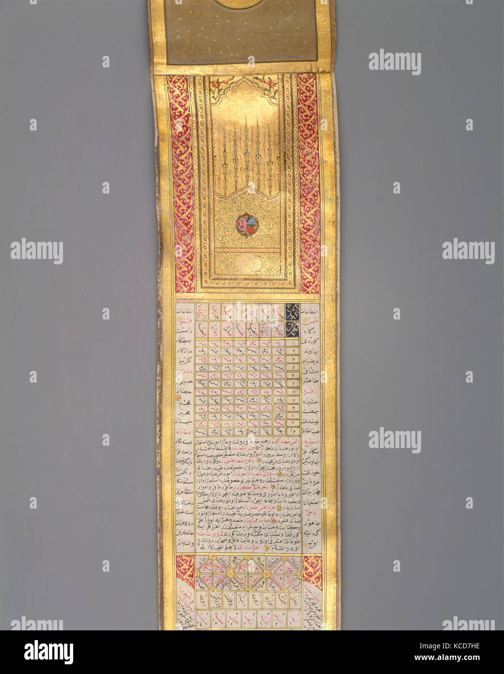 Calendar-Almanac in Scroll Form, dated A.H. 1224/A.D. 1810 Stock Photo ...