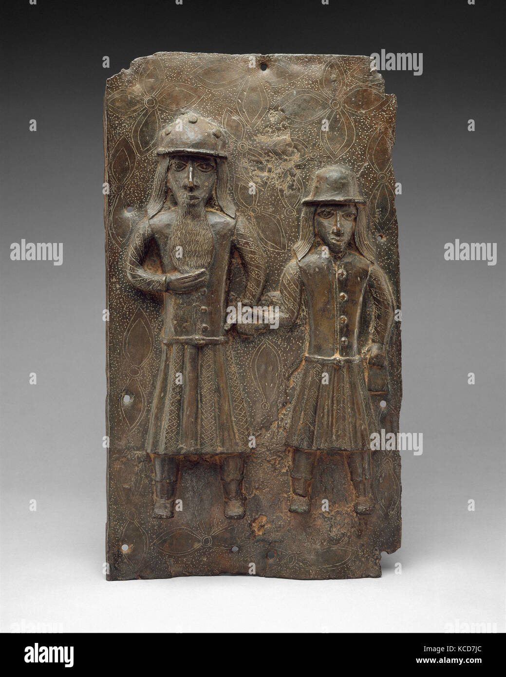 Plaque: Two Portuguese Merchants, 16th–17th century Stock Photo