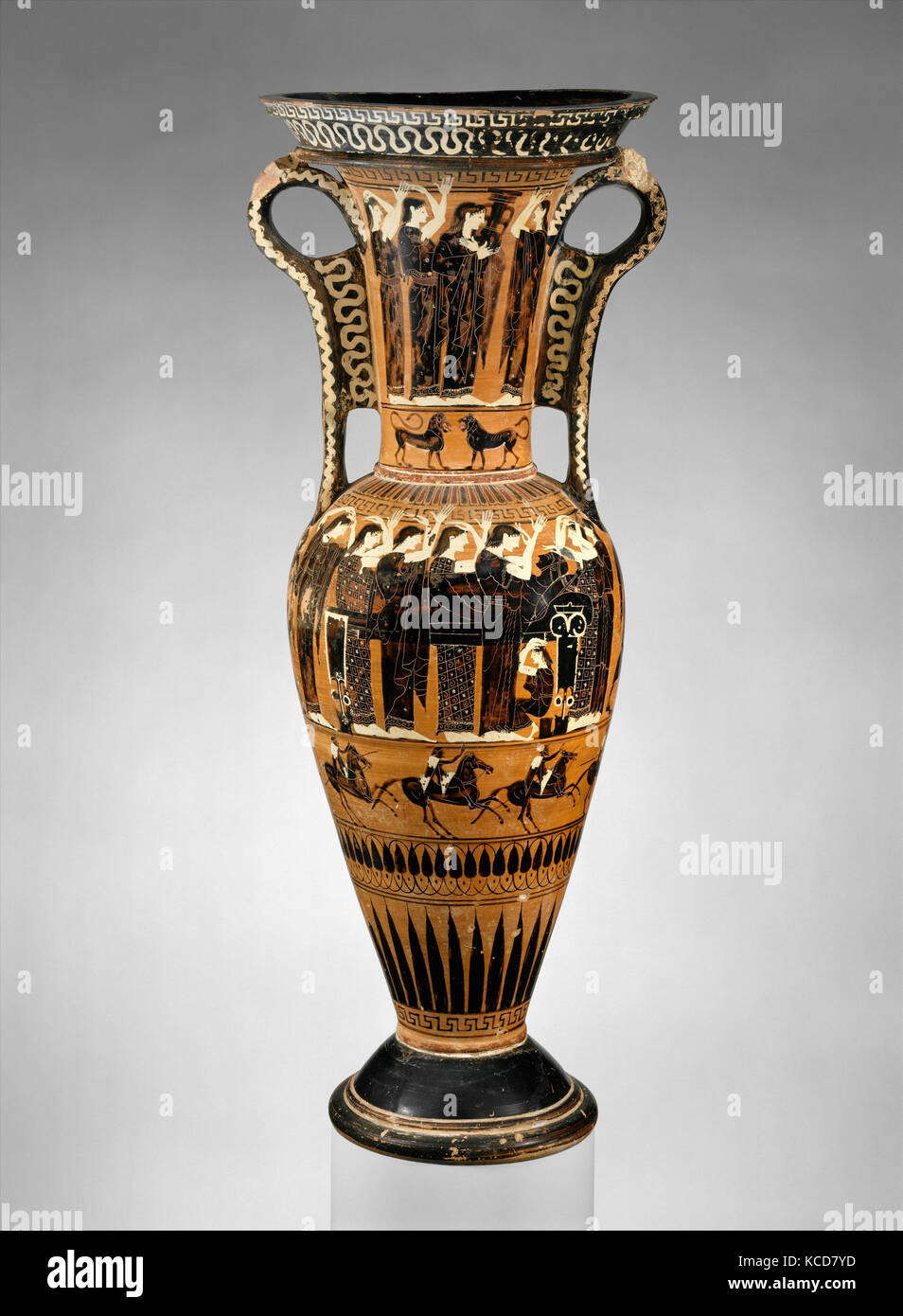 Terracotta loutrophoros (ceremonial vase for water), late 6th century B