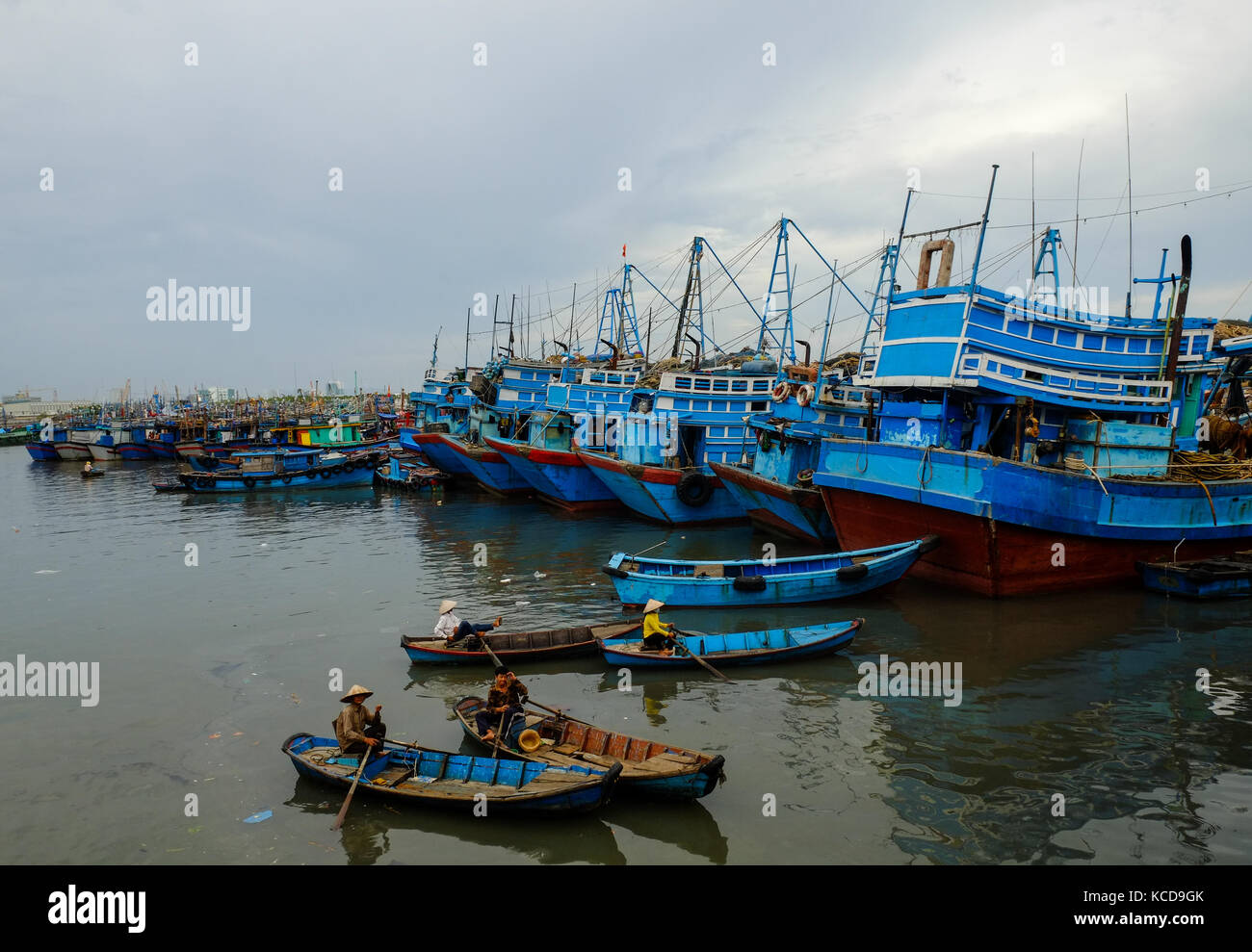 Vietnamese fishing boats at a harbour in Vung Tau, Vietnam Stock Photo ...