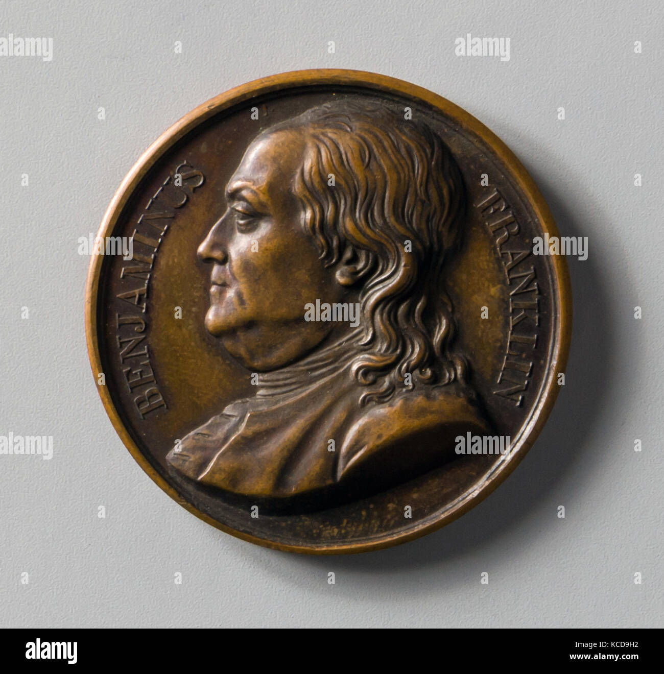 Medallion, 1819, Made in France, Bronze, Diam. 1 3/4 in. (4.4 cm), Metal, Possibly Godel & Co. Fine Art Stock Photo