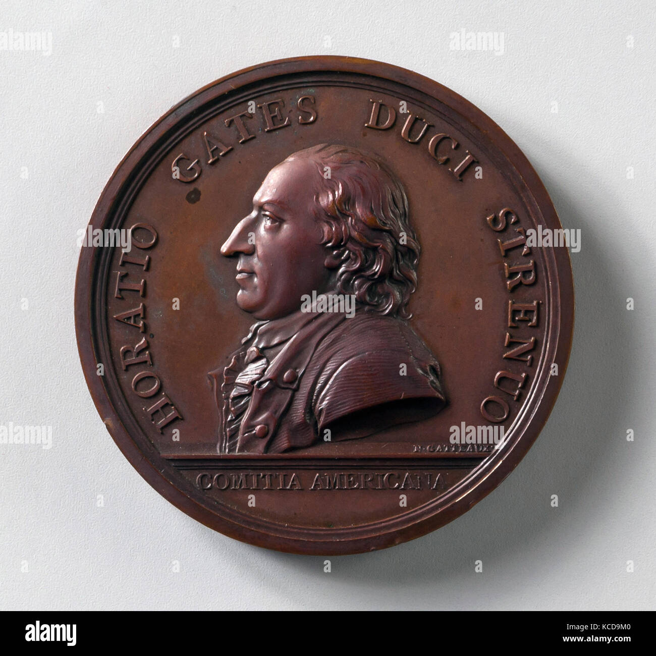 Medal of Gates at Saratoga, Nicolas Marie Gatteaux, 1777 Stock Photo