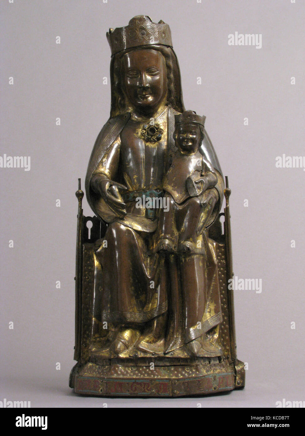Virgin and Child, ca. 1270–1300, Made in Limoges, France, French, Copper: repoussé, engraved, gilt, cut out and nailed Stock Photo