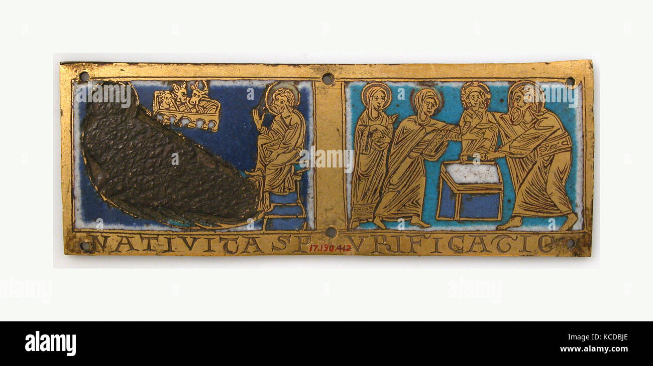 Plaque from a Portable Altar with Scenes from the Life of Jesus, ca. 1160–80 Stock Photo