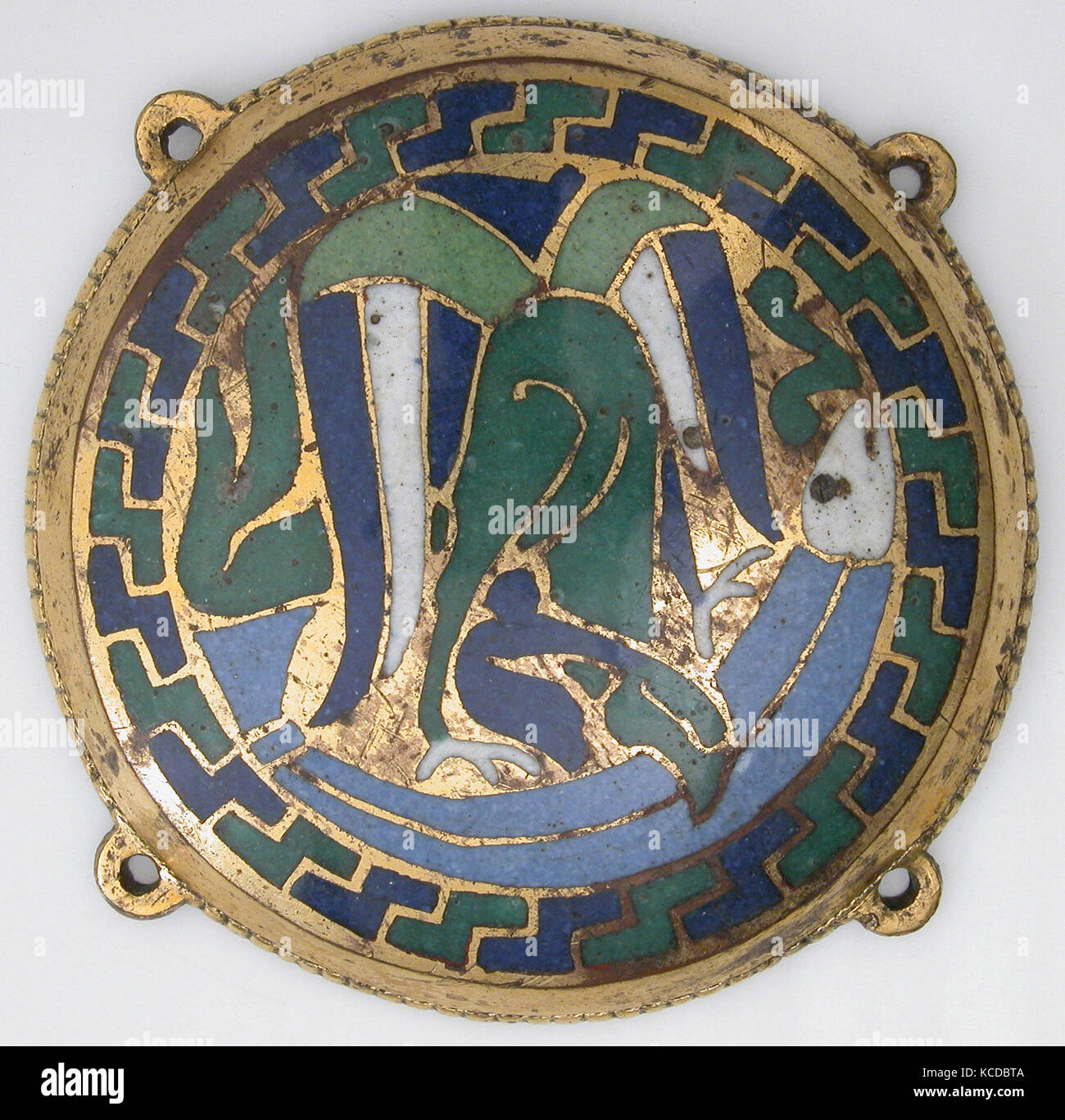 Eagle Attacking a Fish (one of five medallions from a coffret), ca. 1110–30 Stock Photo