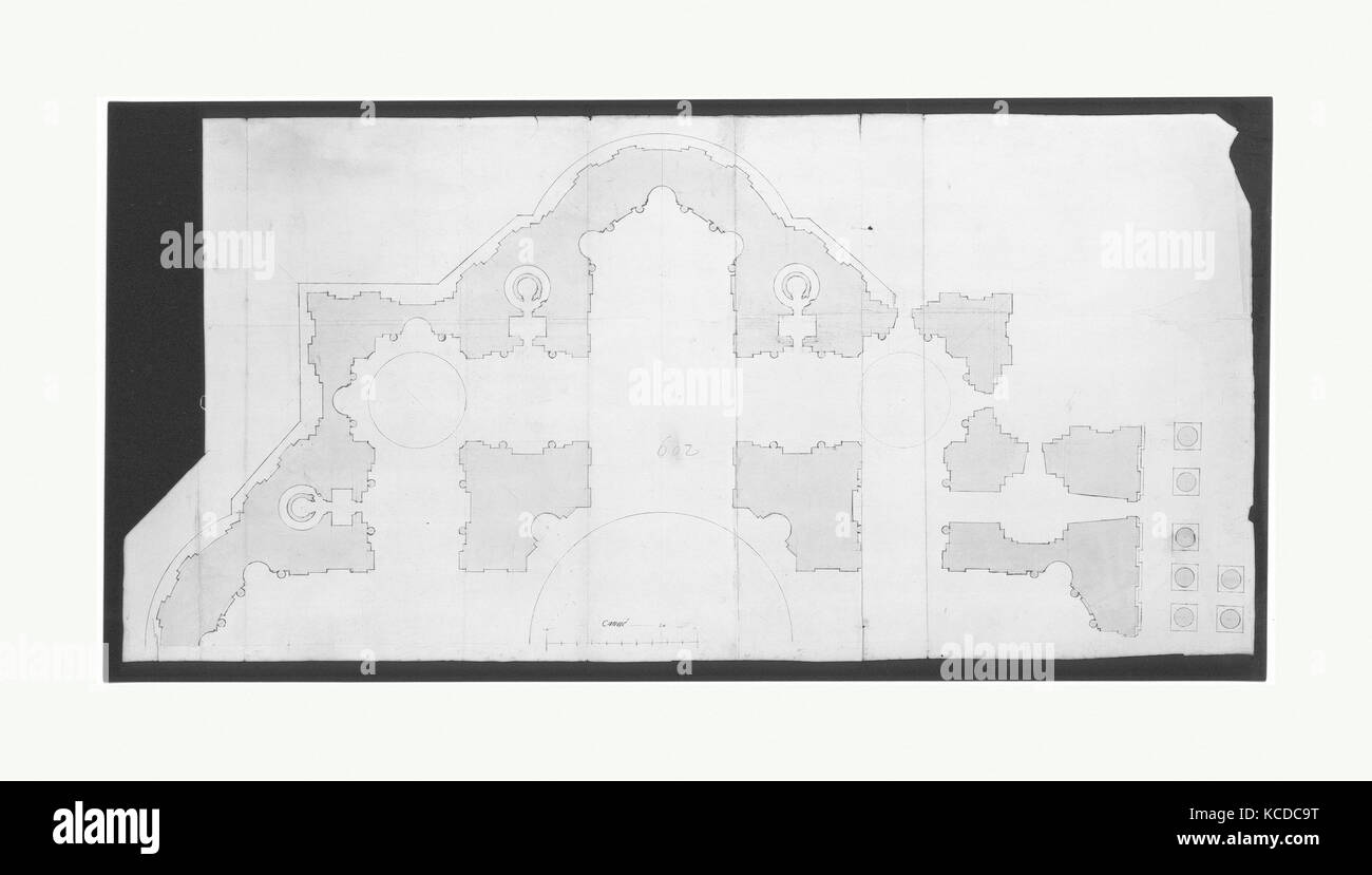 St. Peter's, plan (recto) blank (verso), early to mid-16th century Stock Photo