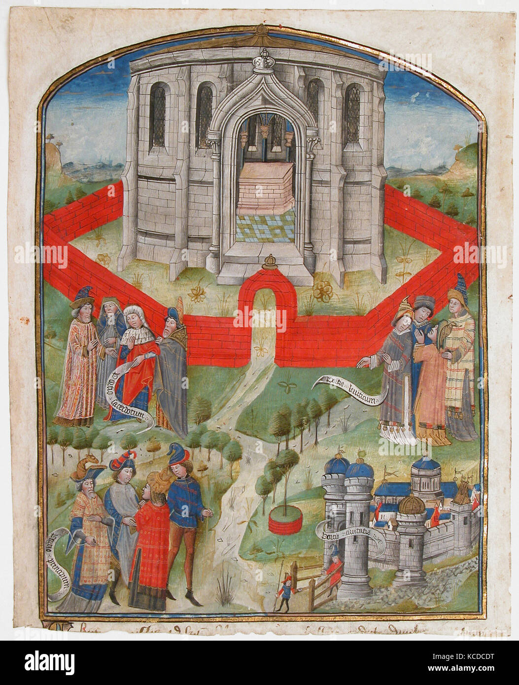 The Temple in Jerusalem, from the 'Postilla Litteralis (Literal Commentary)' of Nicholas of Lyra, 1450–75 Stock Photo