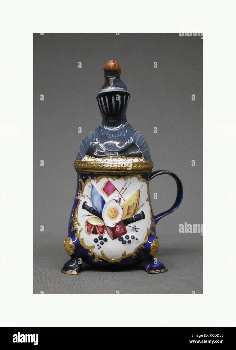 Mustard pot with cover, ca. 1770, British, South Staffordshire, Enamel