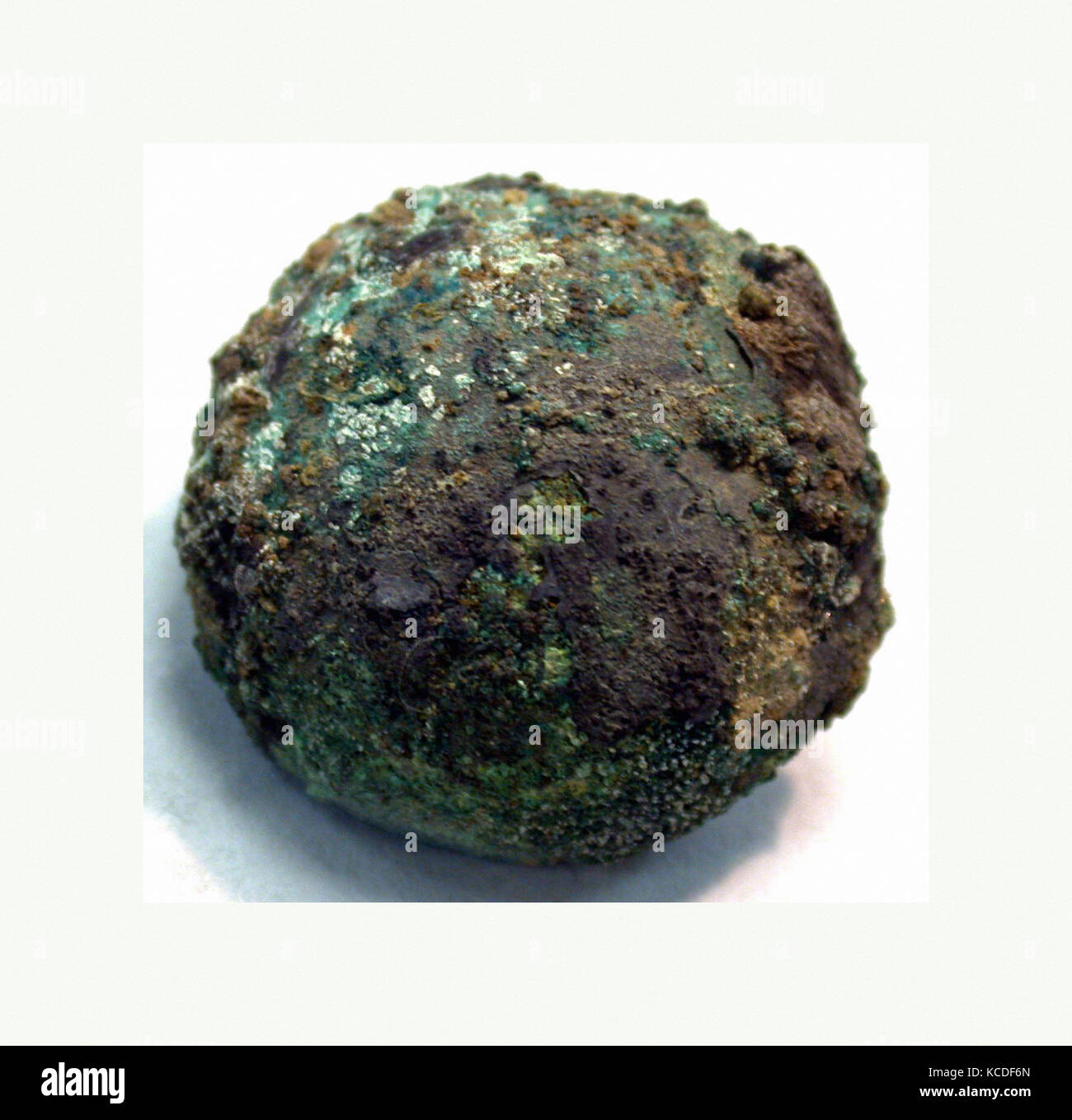 Stud, Iron Age II, ca. 9th century B.C., Iran, Hasanlu, Iran, Copper, bronze, Diam. 2.2 cm x D. 1 cm, Metalwork-Ornaments Stock Photo