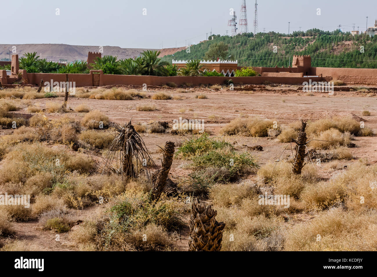 A traditional mudbrick desert village, Riyadh Province, Saudi Arabia Stock Photo