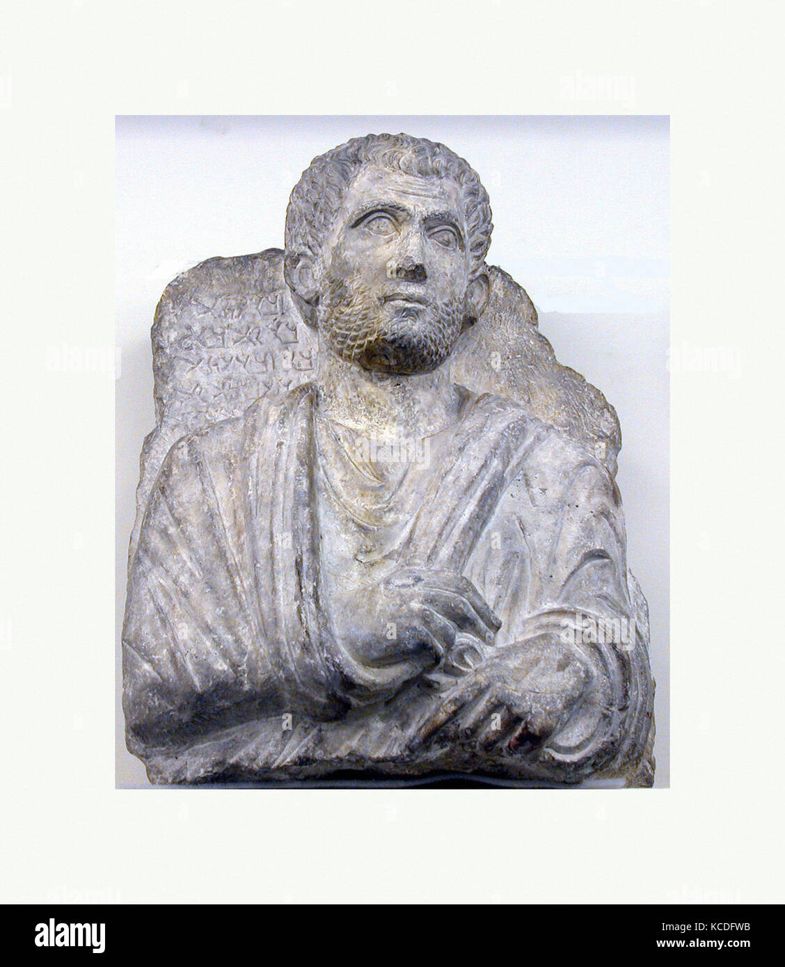 Funerary relief, ca. 200–273, Syria, probably from Palmyra, Limestone, 20 x 15 7/16 x 9 1/16 in. (50.8 x 39.3 x 23 cm), Stone Stock Photo