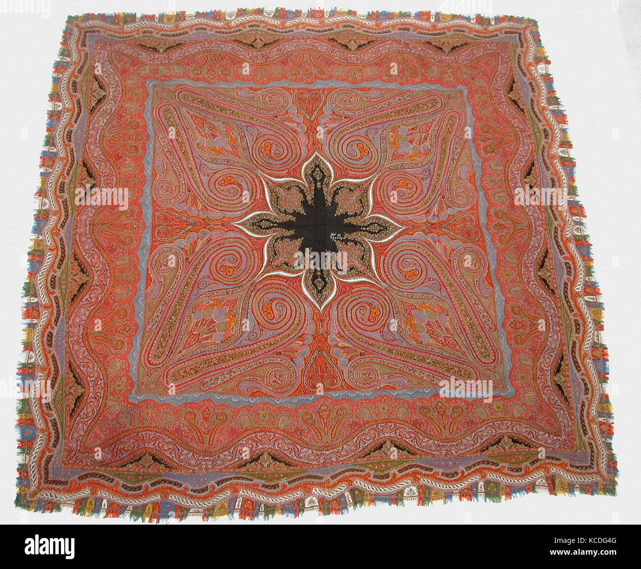 Shawl, mid19th century, Attributed to India, Kashmir, Wool, silk