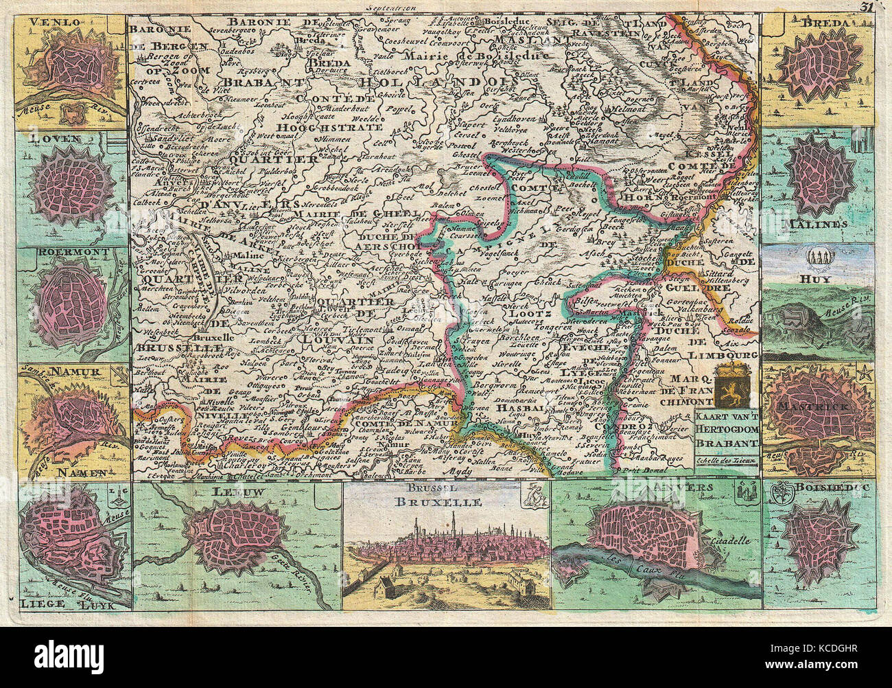 Old map of brussels hi-res stock photography and images - Alamy