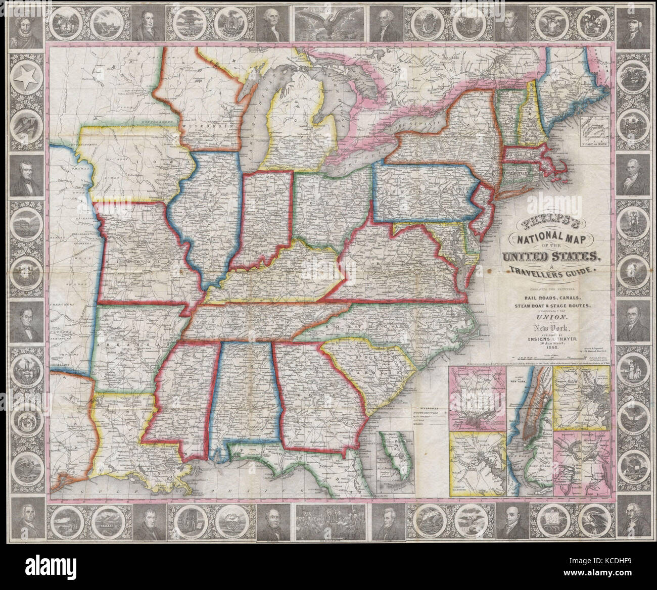 1848 Phelps National Map of the - 1848 Phelps National Map Of The United States Pocket Map KCDHF9 united states map 1848
