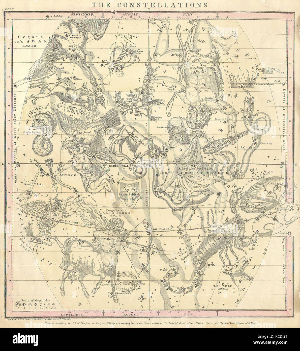 Historical map of stars chart hi-res stock photography and Historical map of stars chart hi-res stock photography and