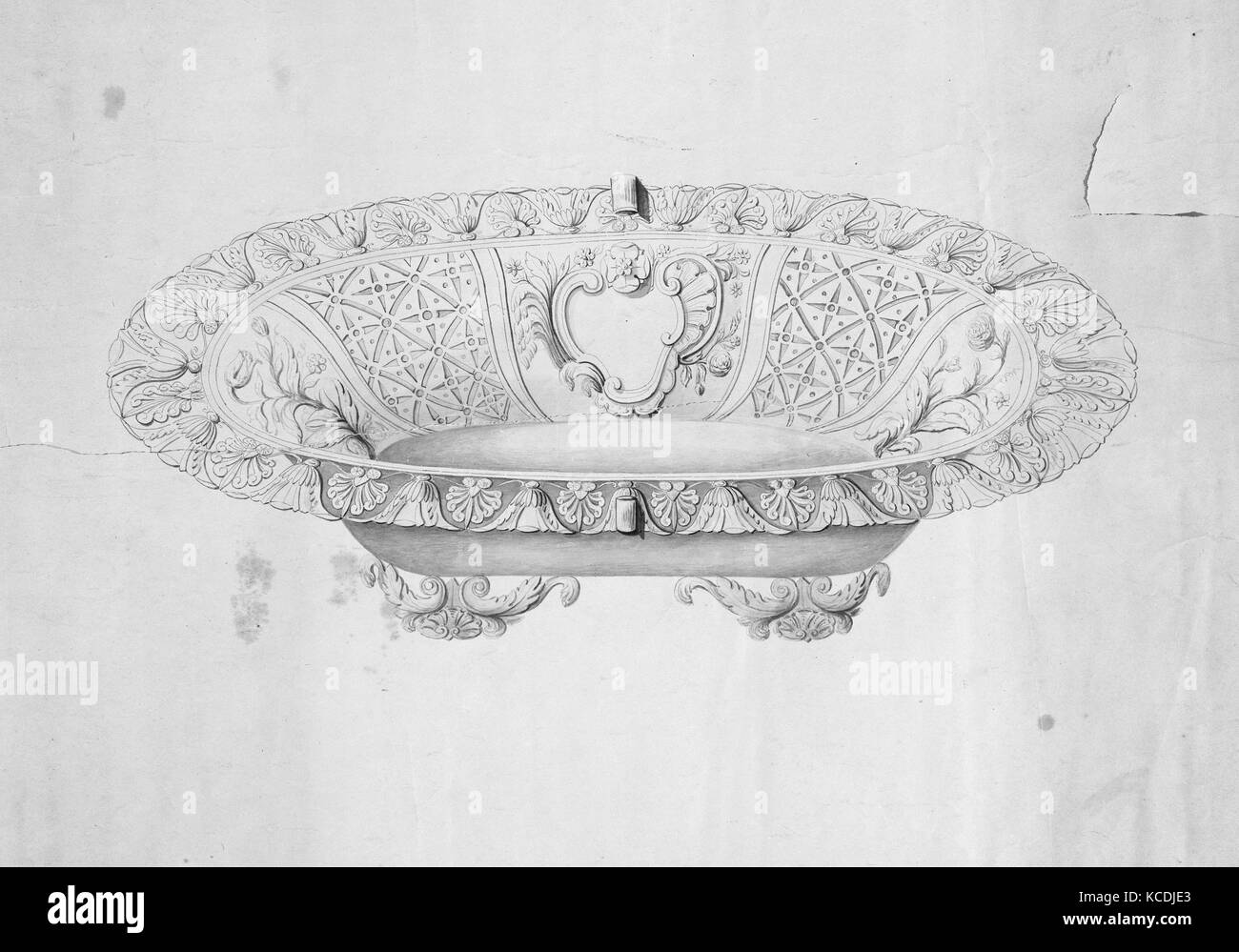 Design for a fruit or bread basket, Thomas Fletcher, ca. 183637 Stock