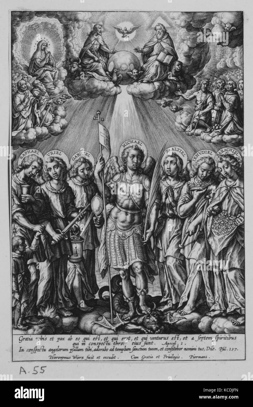 St. Michael and Archangels (The Seven Archangels), Hieronymus, 1570–1619 Stock Photo