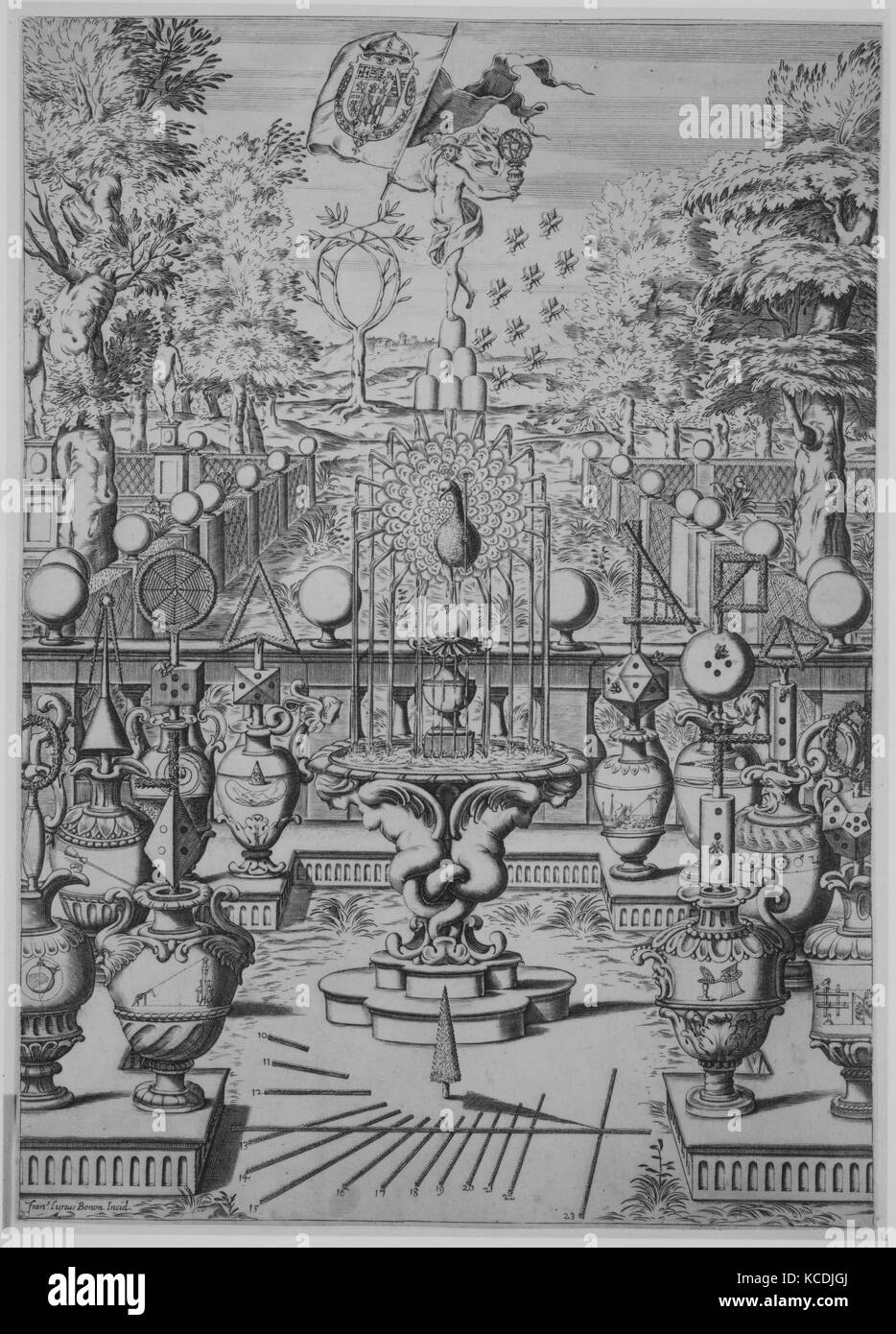 Garden of Mathematical Sciences, Francesco Curti, 17th century Stock Photo